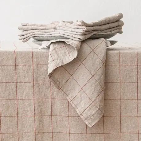Linen Napkin Window Pane Brick