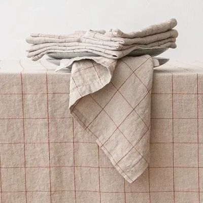 Linen Napkin Window Pane Brick