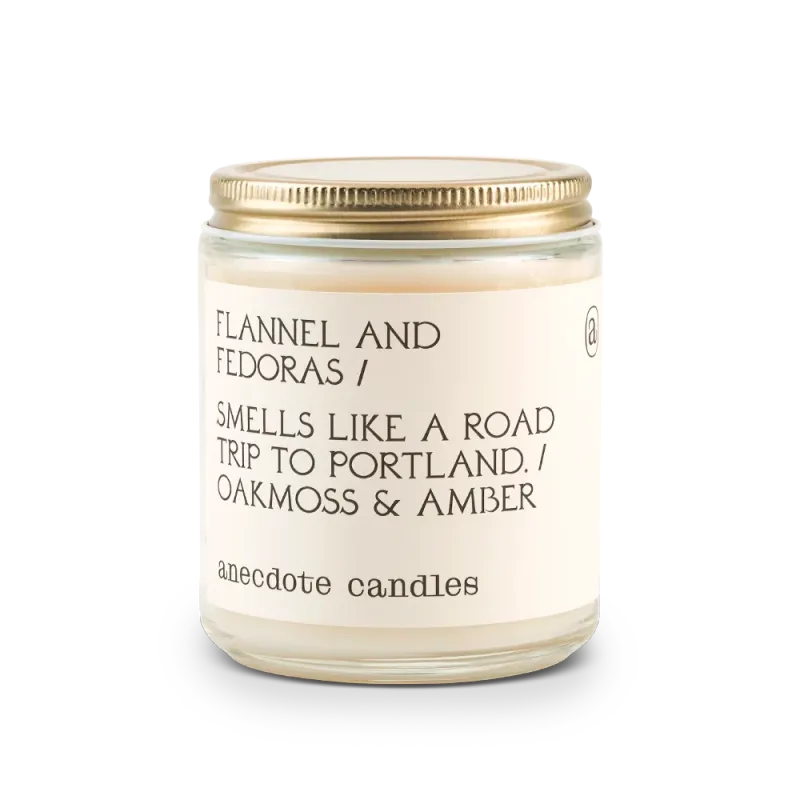 Anecdote Candle - Flannel and Fedoras