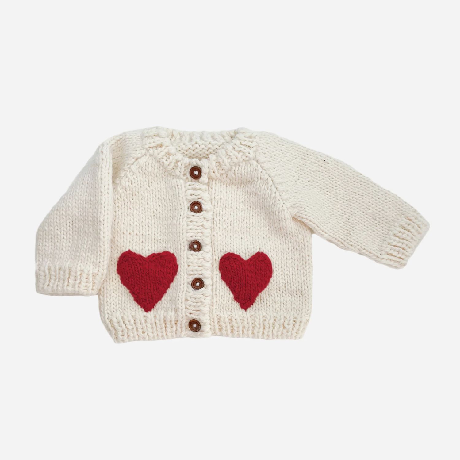 Blueberry Hill Heart Cardigan- Red