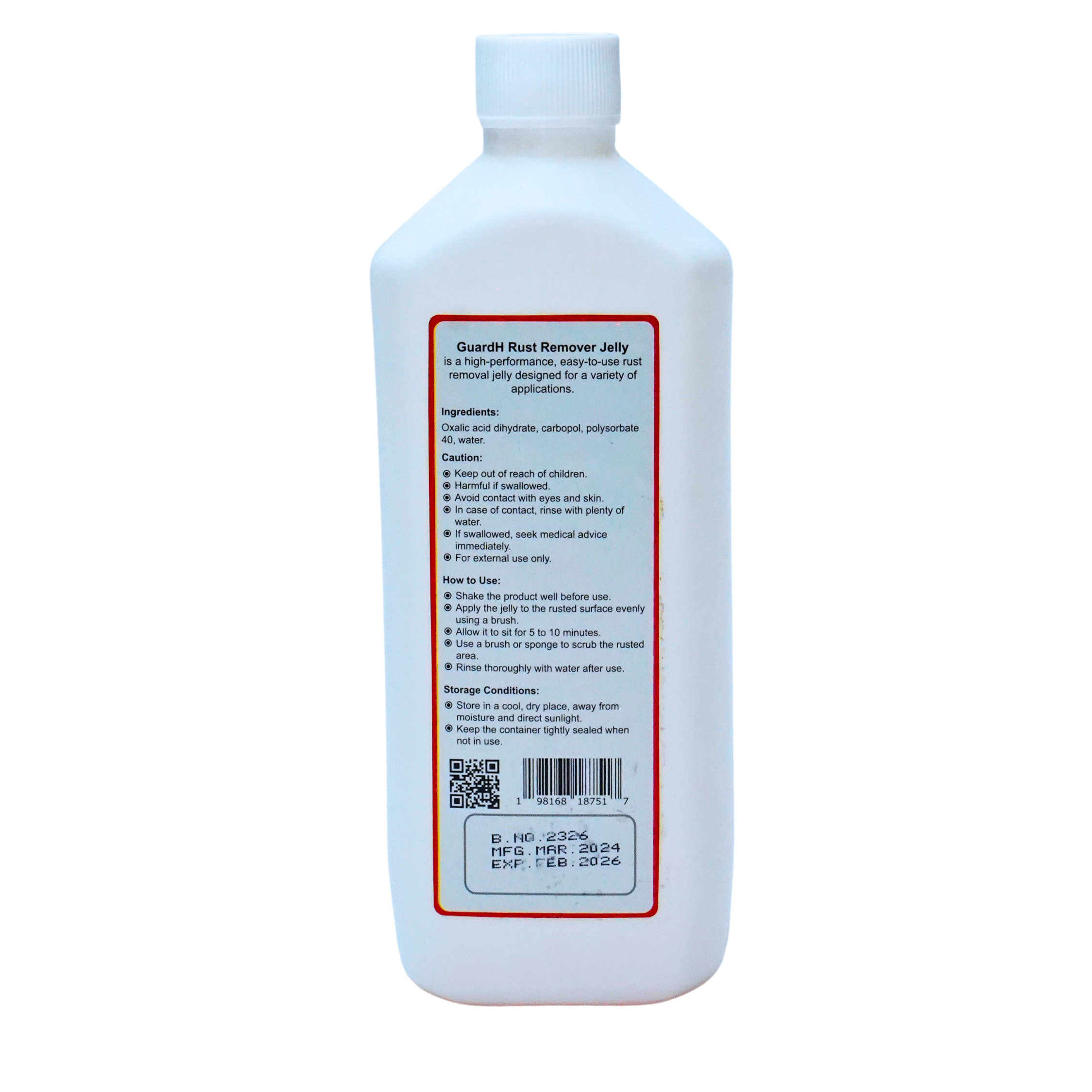 GuardH Rust Remover Jelly – Industrial Strength Gel for Rust & Stain Removal (12 oz / 355 ml)  1 Box (24 Bottles)