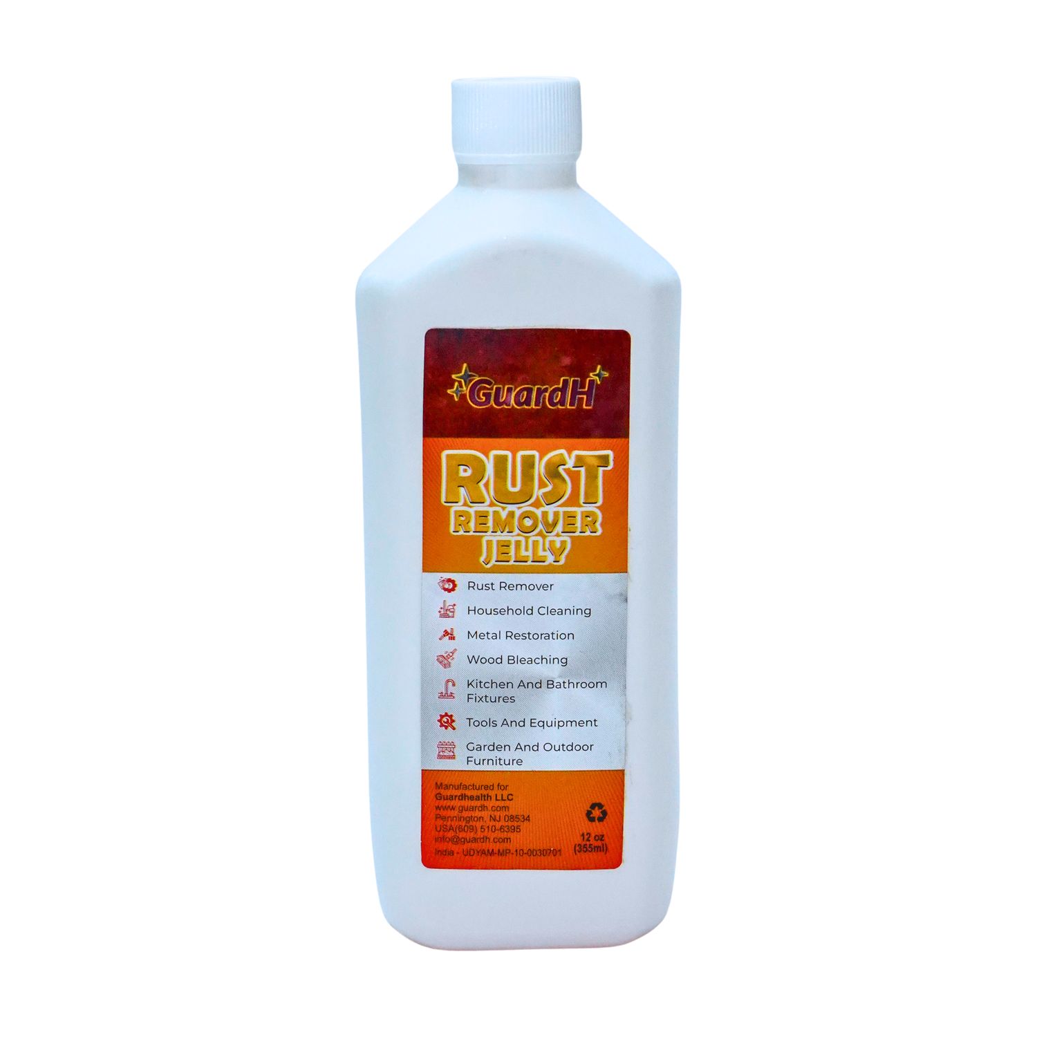 GuardH Rust Remover Jelly – Industrial Strength Gel for Rust & Stain Removal (12 oz / 355 ml)  1 Box (24 Bottles)