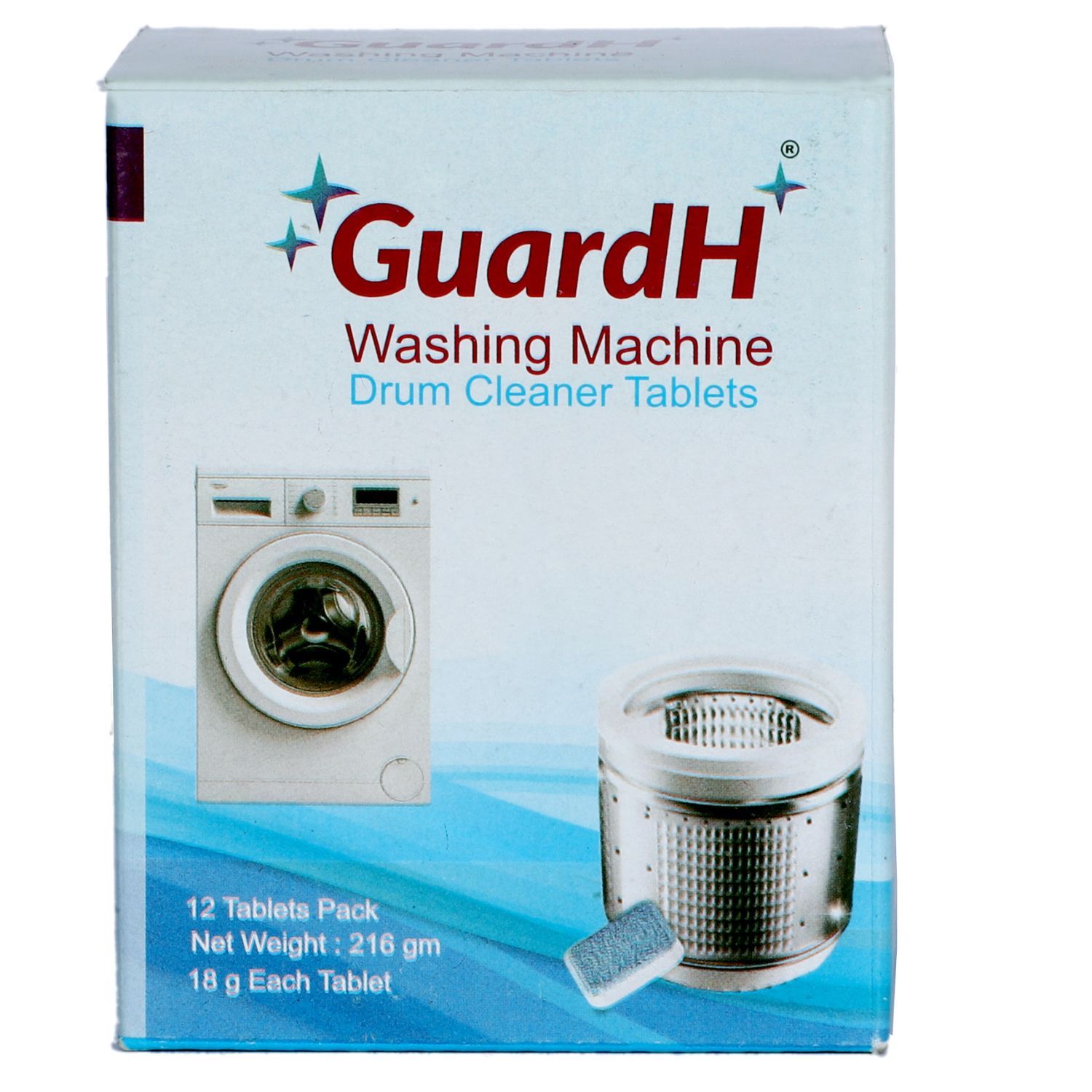 GuardH Washing Machine Drum Cleaner Tablets – 12 Powerful Descaling Tabs 1 Box (12 Pack)