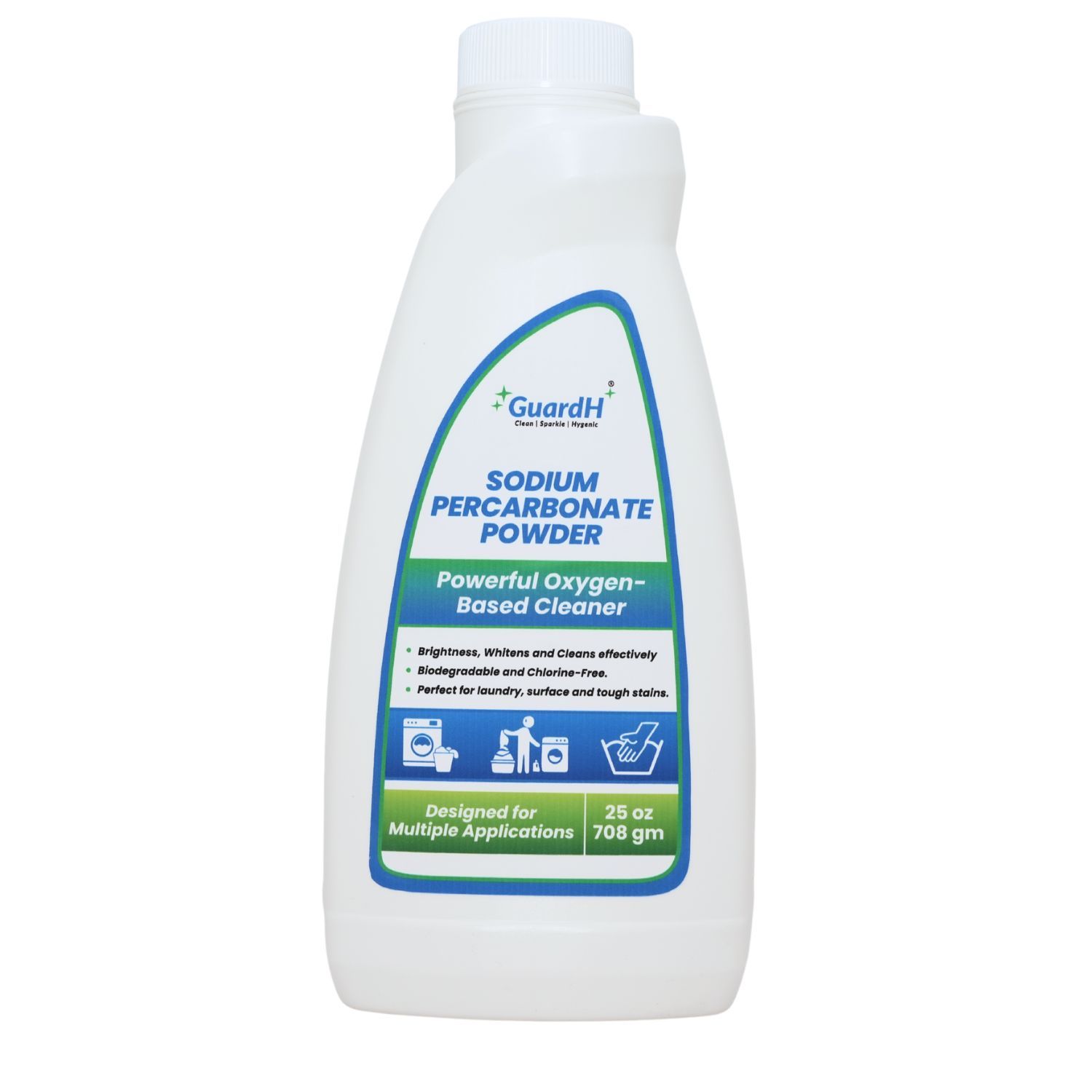 GuardH Sodium Percarbonate Powder – Oxygen-Based Multipurpose Cleaner (25 oz / 708 gm) 1Box (24 Bottles)