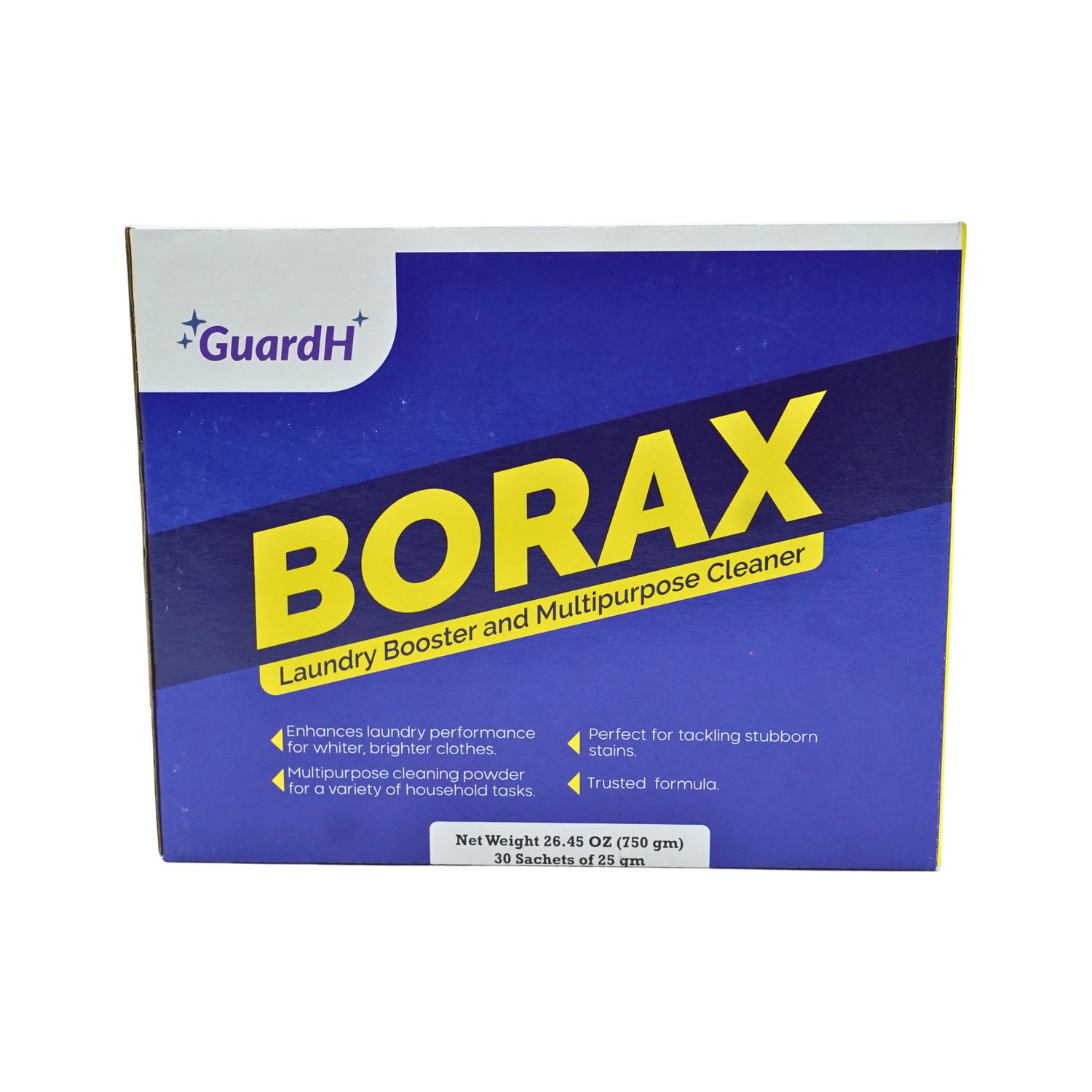 GuardH Borax – Laundry Booster & Multipurpose Cleaner (30 x 25g Sachets) 1 Carton (12 Box)