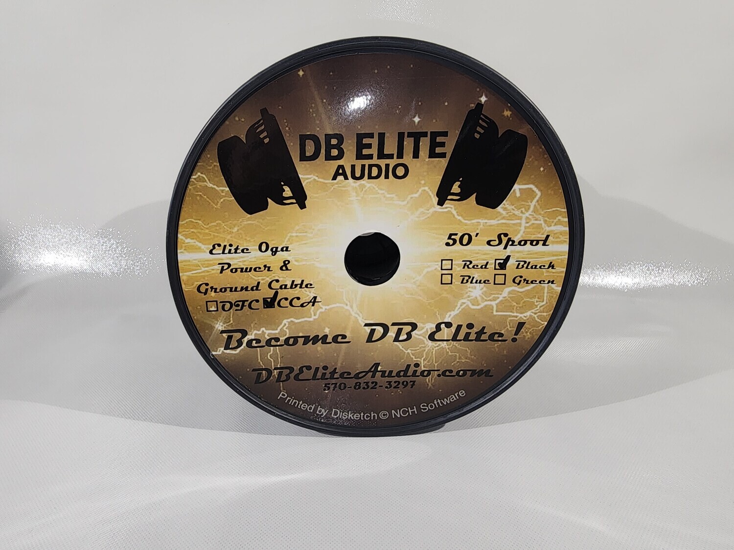 DB Elite Audio 50&#39; Spool 0ga Power/Ground Cable in Black