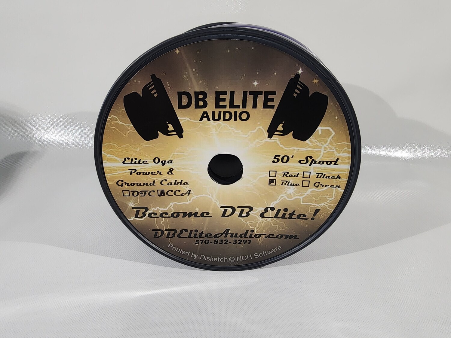 DB Elite Audio 50&#39; Spool 0ga Power/Ground Cable in Blue