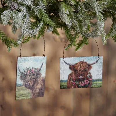 Wood Ornament Set - Highland