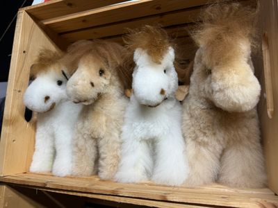 Horse made from alpaca fiber -Large White 12 in
