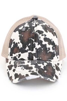 Hat - Distressed Cow Print