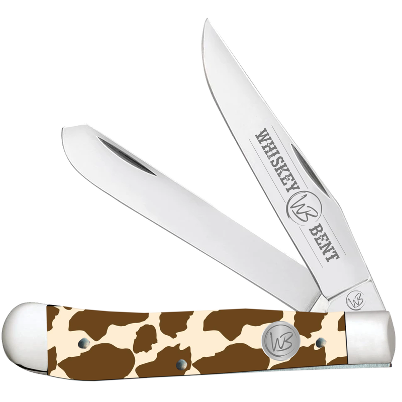 Brown Cow Hide Trapper Knife