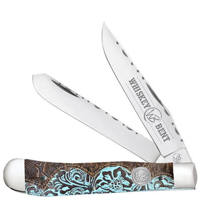 Tooled Country Trapper w/filework knife