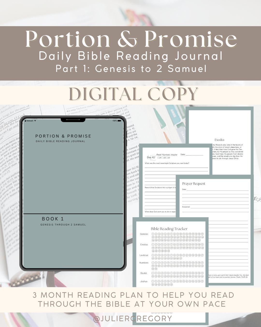 Portion & Promise Book 1 Daily Bible Reading Journal DIGITAL COPY