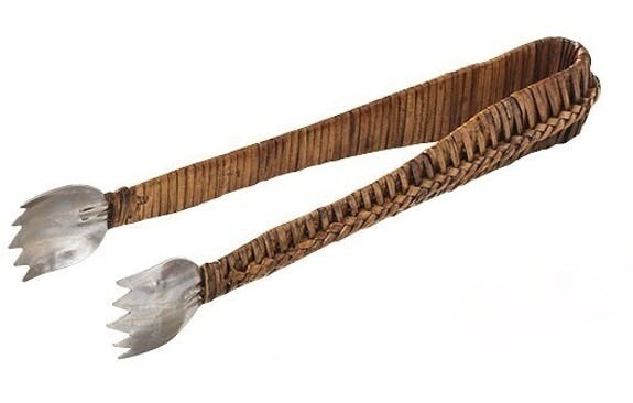 Basketweave Tongs - Honey
