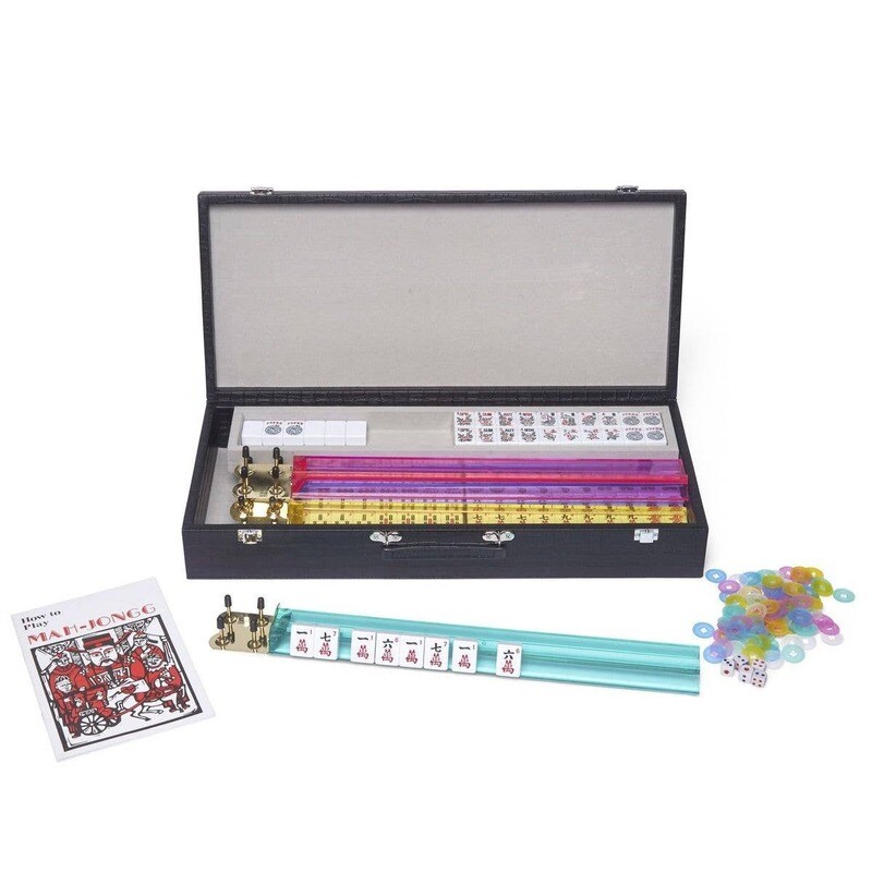 Mahjong Set (Black Croc)