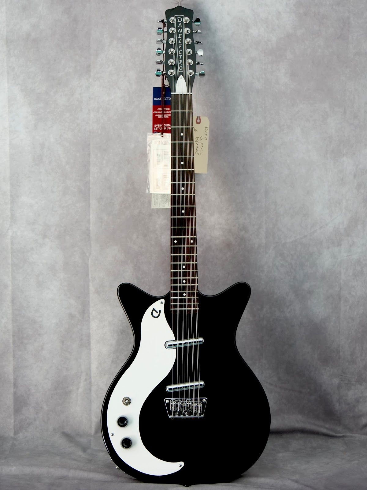 Danelectro Vintage 12 string Black #578 left handed electric guitar