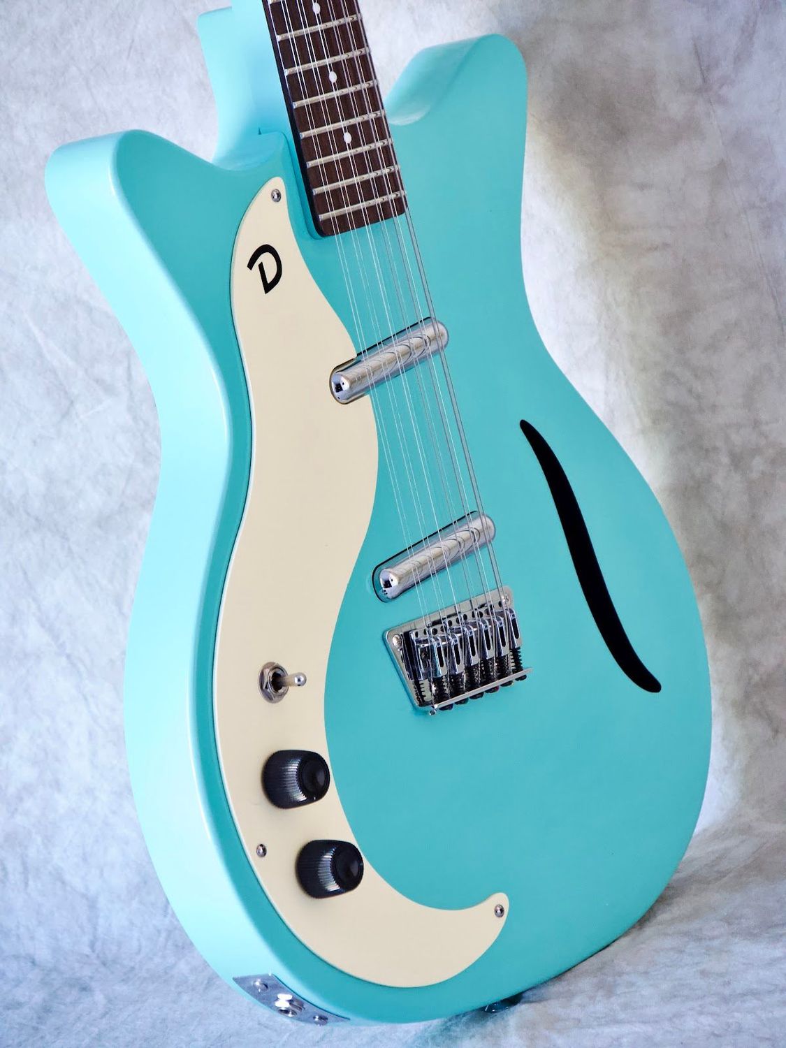 Danelectro Vintage 12 String Dark Aqua #583 left handed electric