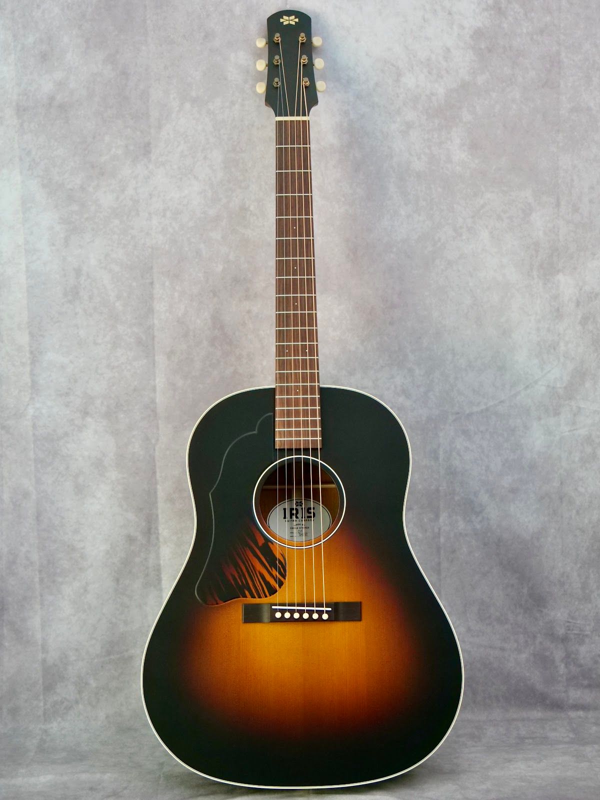 Custom Iris DF Tobacco Burst Torrified Adirondack/Mahogany #632 left handed acoustic guitar