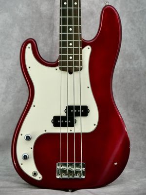 2000 Fender American P Bass Candy Red #898 left handed electric bass guitar