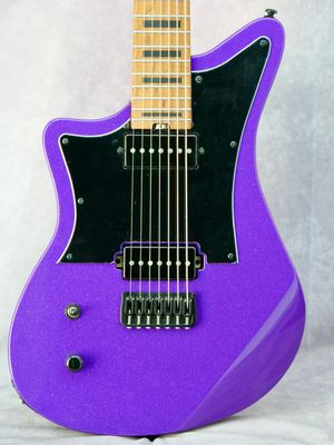 Cerberus Apollo Purple Metallic 7 String #165 left handed electric baritone guitar Cerberus Apollo Purple Metallic 7 String #165 left handed electric baritone guitar