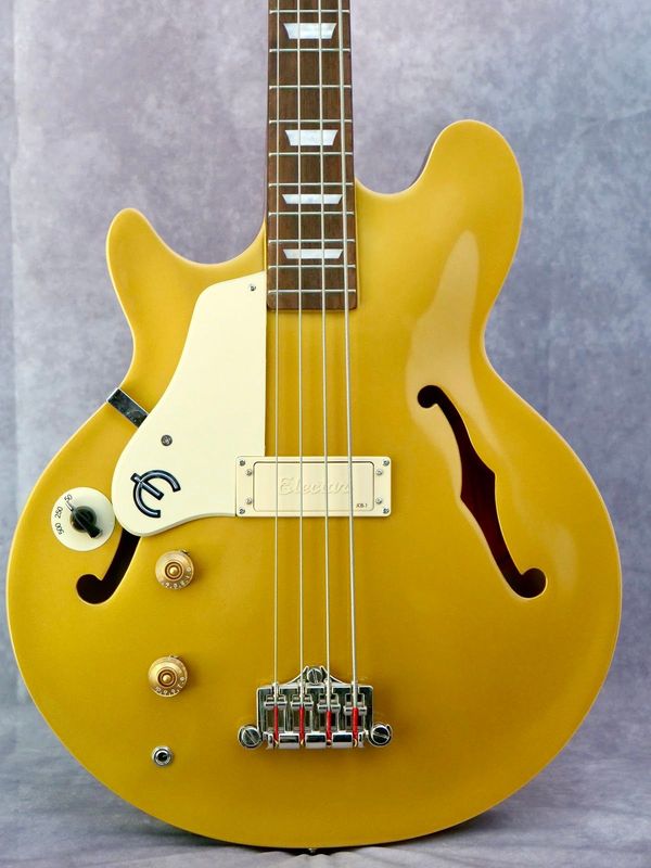 Epiphone Jack Casady Signature Gold #320 left handed electric bass guitar