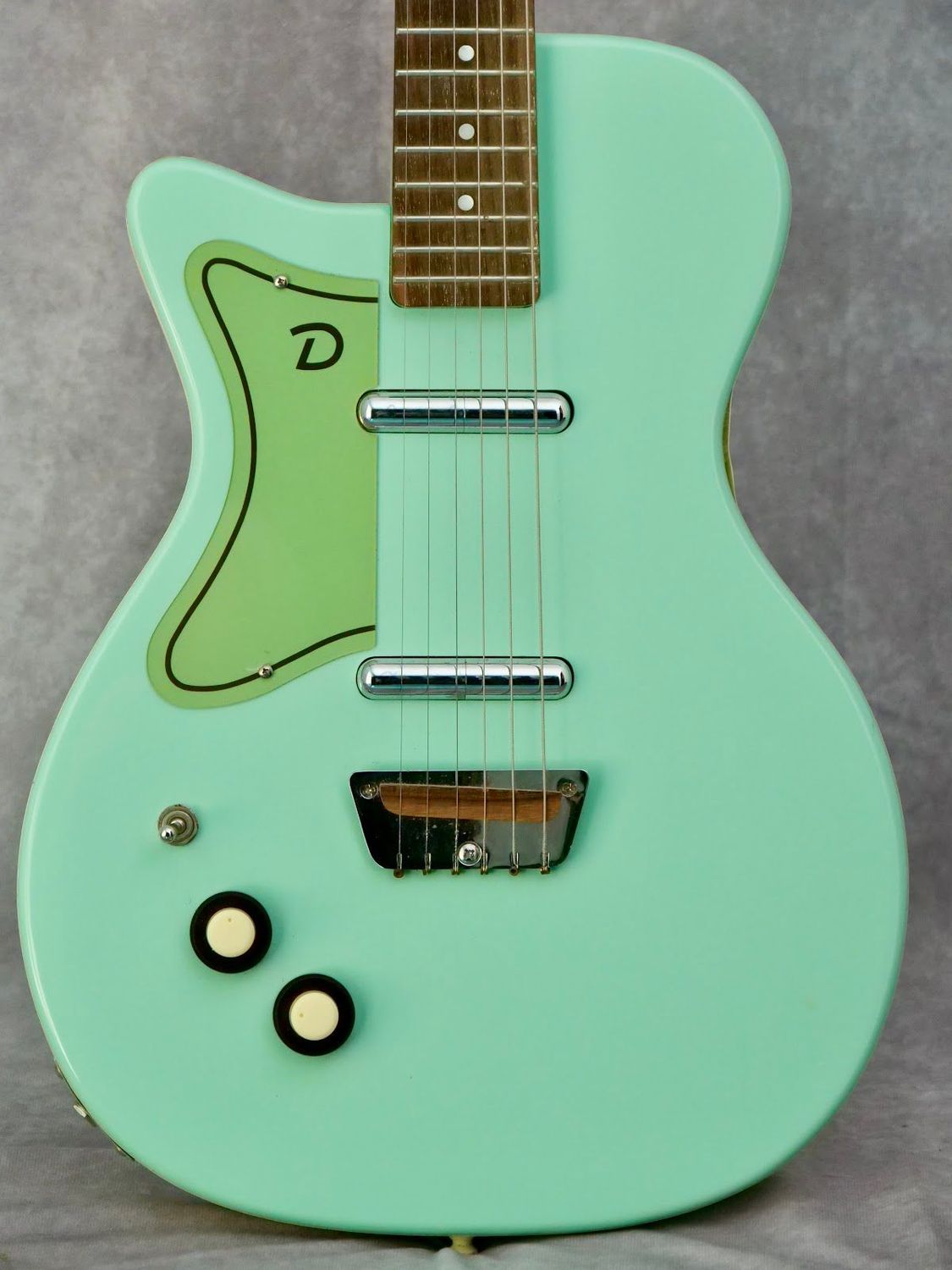 1990s Danelectroc 56 U2 Nifty Aqua #333 left handed electric guitar 1990s Danelectroc 56 U2 Nifty Aqua #333 left handed electric guitar