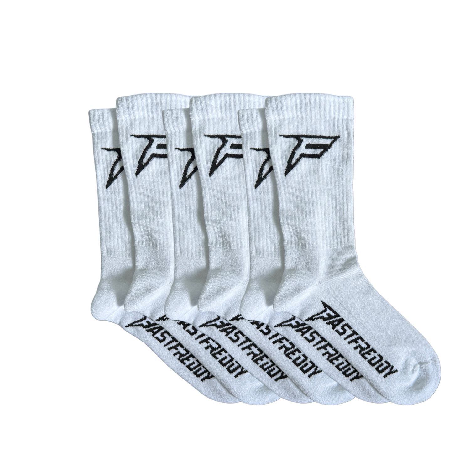 Fast Freddy Moto Socks 3 pak - White