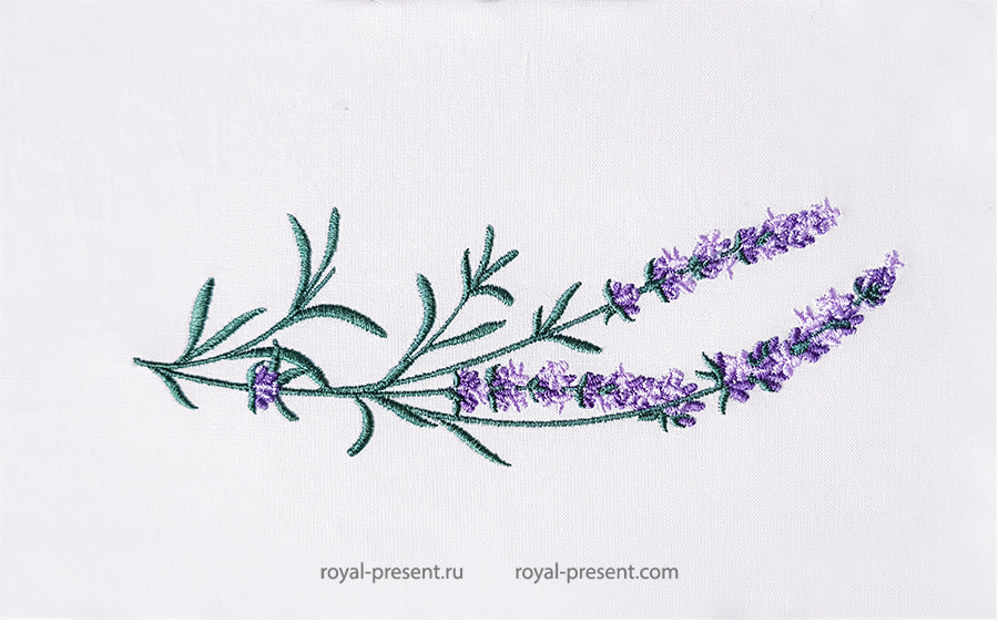 Схема вышивки лаванды гладью
