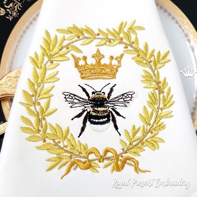 Дизайн машинной вышивки Королевская Пчела - 3 размера