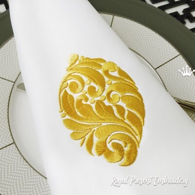 Орнаментальный Дизайн машинной вышивки Лимон