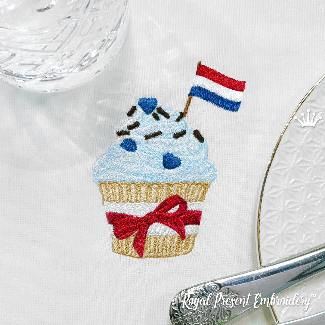 Кекс Флаг Нидерландов дизайн машинной вышивки