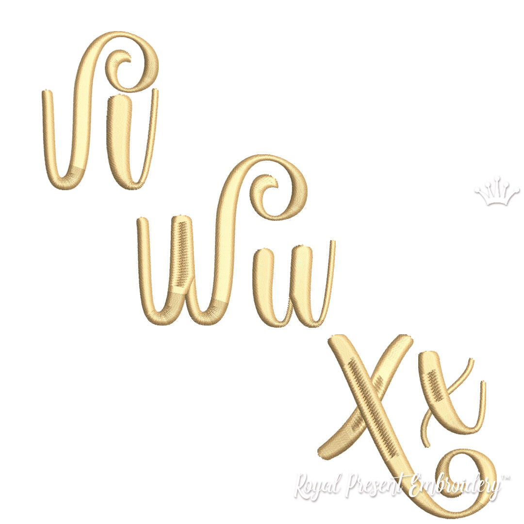 VWX Алфавит для монограмм Дизайны машинной вышивки