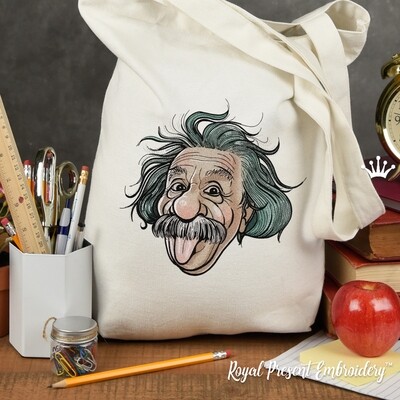 Альберт Эйнштейн физик Дизайн машинной вышивки - 7 размеров