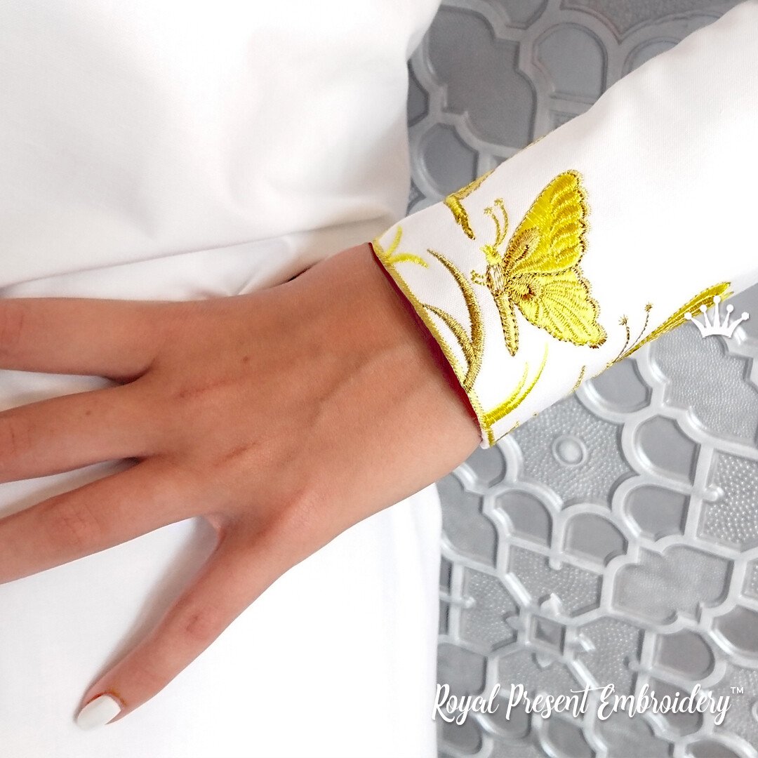 Дизайн машинной вышивки Орнамент из бабочек