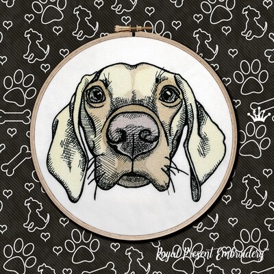 Портрет Собаки Дизайн для вышивальной машины - 5 размеров
