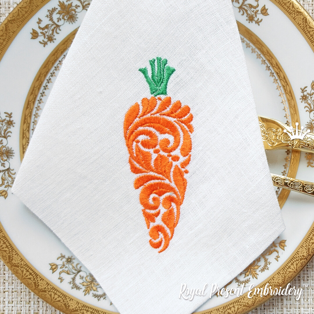 Дизайн машинной вышивки Витиеватая морковь