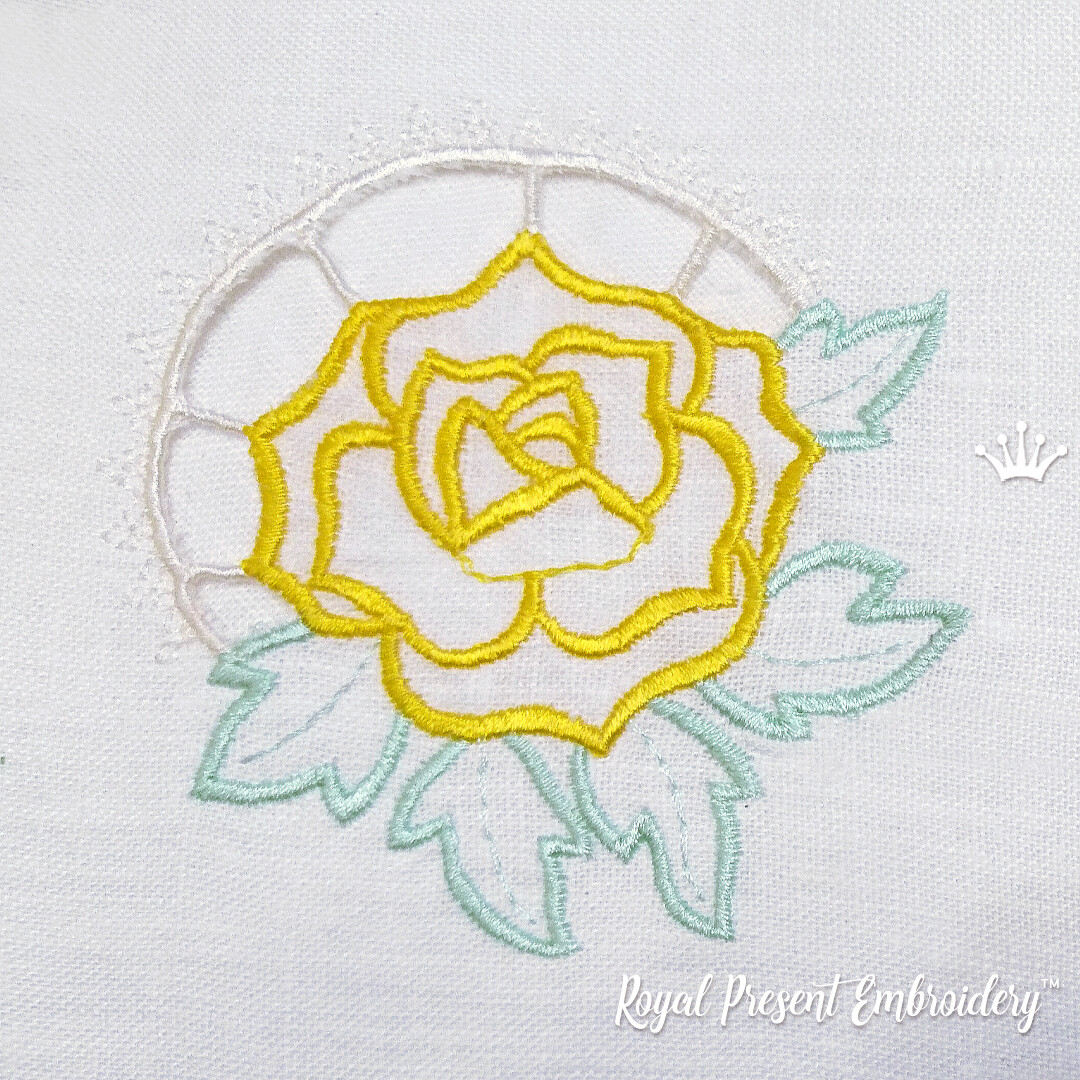 Дизайн машинной вышивки Роза ришелье