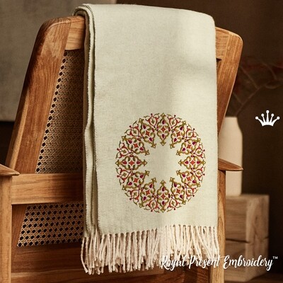 Дизайн машинной вышивки Круглый Османский орнамент