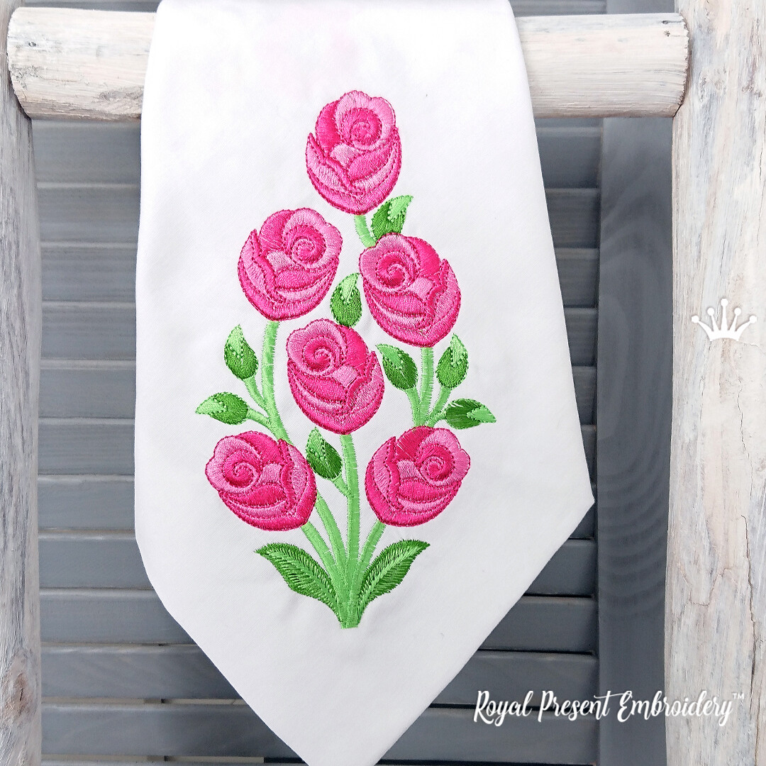 Дизайн для машинной вышивки Розовый куст