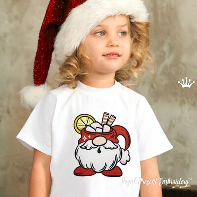 Рождественская кружка Дед Мороз Дизайн машинной вышивки - 5 размеров