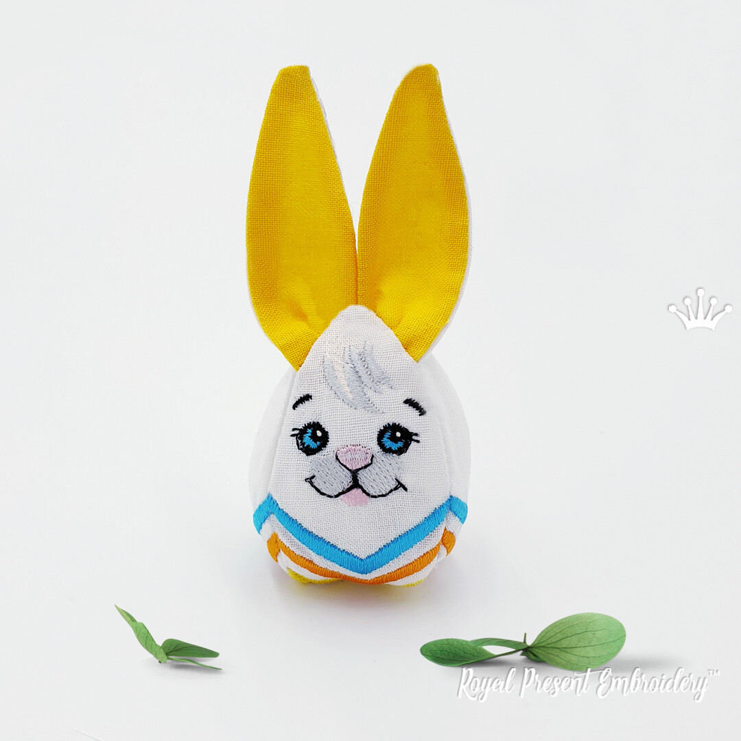 Пасхальное яйцо Кролик 3D Дизайн машинной вышивки - 4 размера