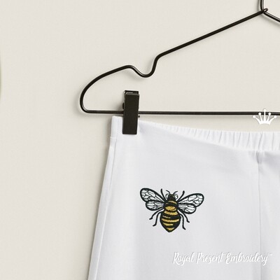 Пчелка Дизайн машинной вышивки - 4 размера