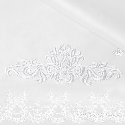 Дизайн машинной вышивки Абстрактный Белый Элегантный декор - 3 размера