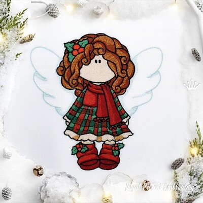 Рождественская Кукла Ангел Дизайн для вышивальной машины - 5 размеров