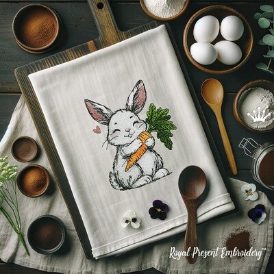 Милый кролик с морковью - 3 размера