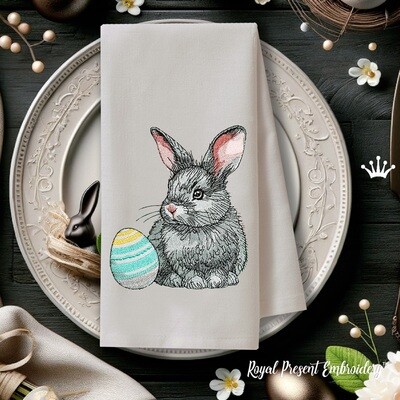 Кролик с пасхальным яйцом дизайн - 3 размера