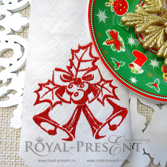Дизайн для машинной вышивки Рождественские колокольчики