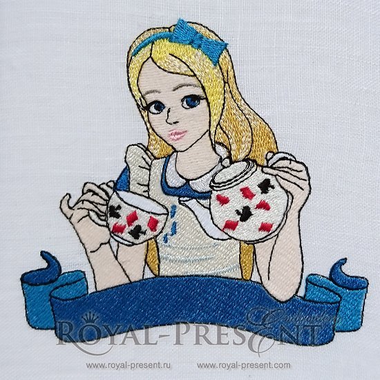 Дизайн для машинной вышивки Алиса в стране чудес - 2 размера