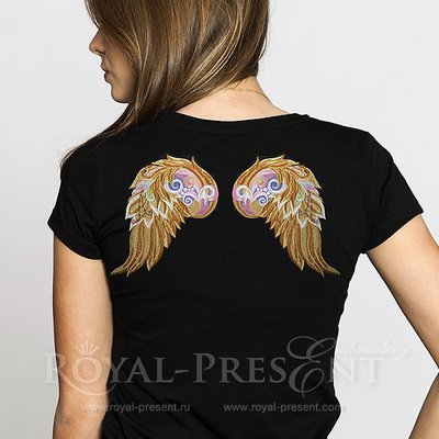 Дизайн машинной вышивки Декоративные Крылья Ангела - 4 размера