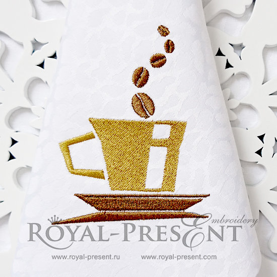 Дизайн машинной вышивки Кофейная чашечка